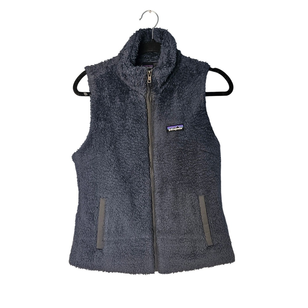 Patagonia Los Gatos Smoulder Blue Fleece Zip Vest Womens Medium